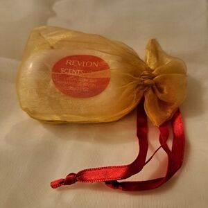 Revlon Scented Soap in Gold Wrap with Red Ribbon